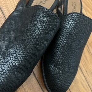 Euro Soft Black Snakeskin Mule Ladies Shoes 6.5M NEW Slip On Winona